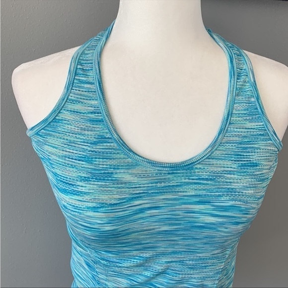 Athleta Racerback Fastest Track Blue Space Dye Tank Top - Picture 4 of 10
